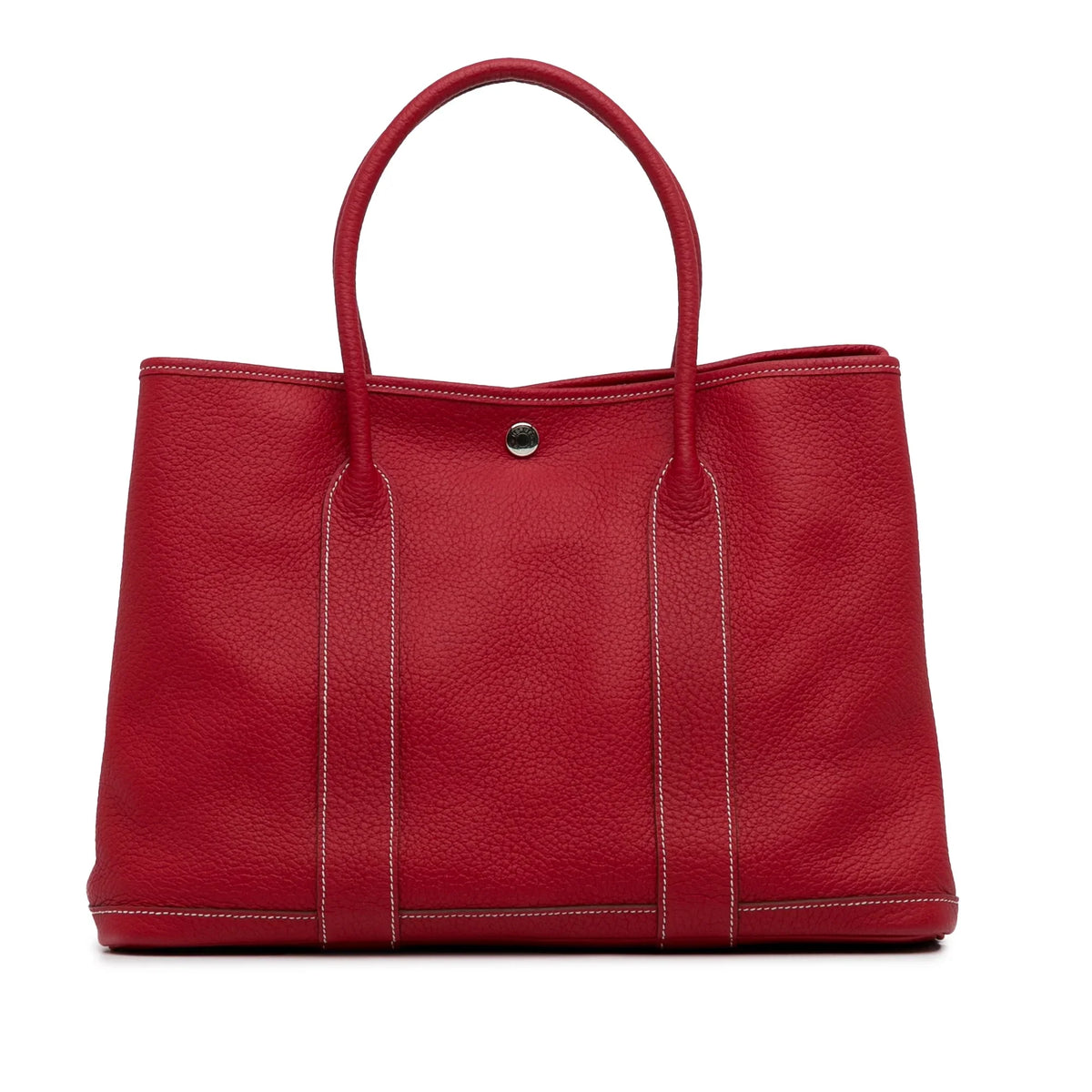 Pre-Owned Authenticated Hermès Negonda Garden Party 36 Calf Leather Red Tote Bag Unisex (Good)