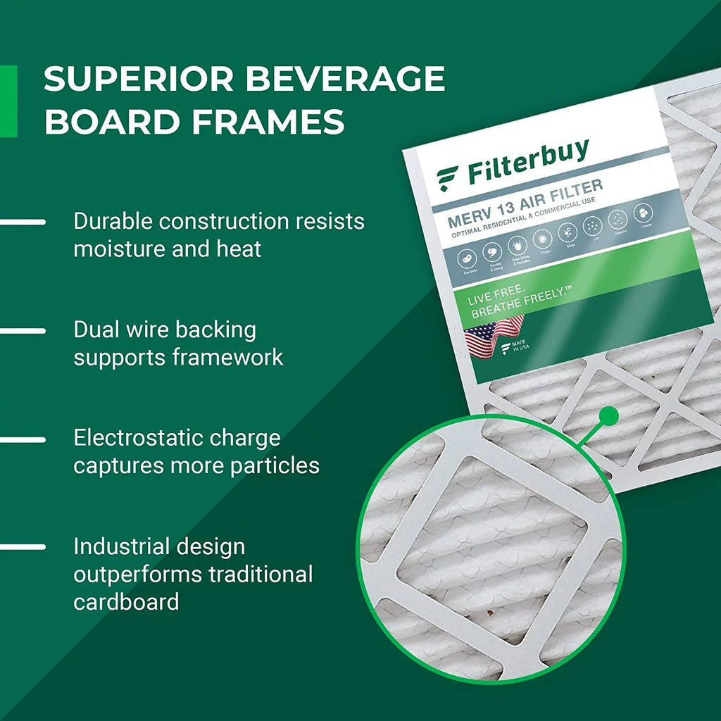 Filterbuy 20x32x1 MERV 13 Pleated HVAC AC Furnace Air Filters (12-Pack)
