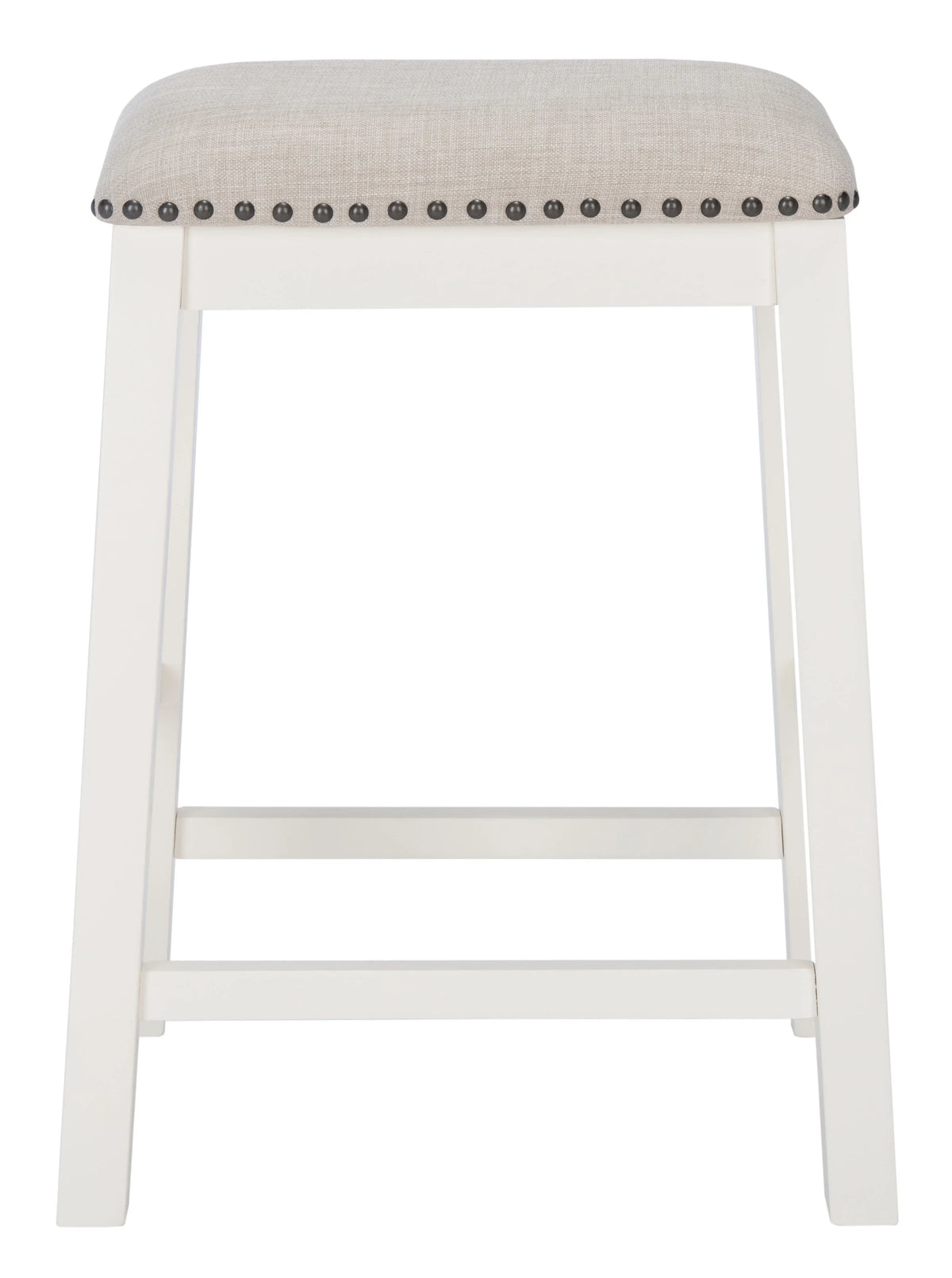 SAFAVIEH Aero Mid-Century Counter Stool, White, Set of 2 (18.8 in. W x 13 in. D x 25 in. H)