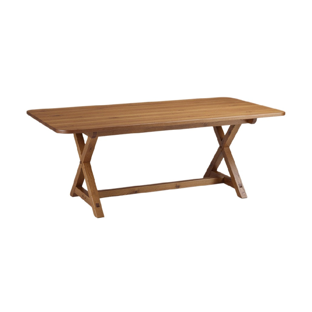 Modern Foldable Bamboo Dining Table with X-Shaped Legs