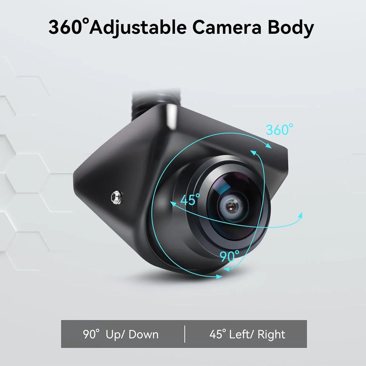 eRapta Backup Camera 360°Rotatable Night Vision Waterproof  Rear/Front/Side View Camera for Pickup Truck Car SUV Minivan and Sedans