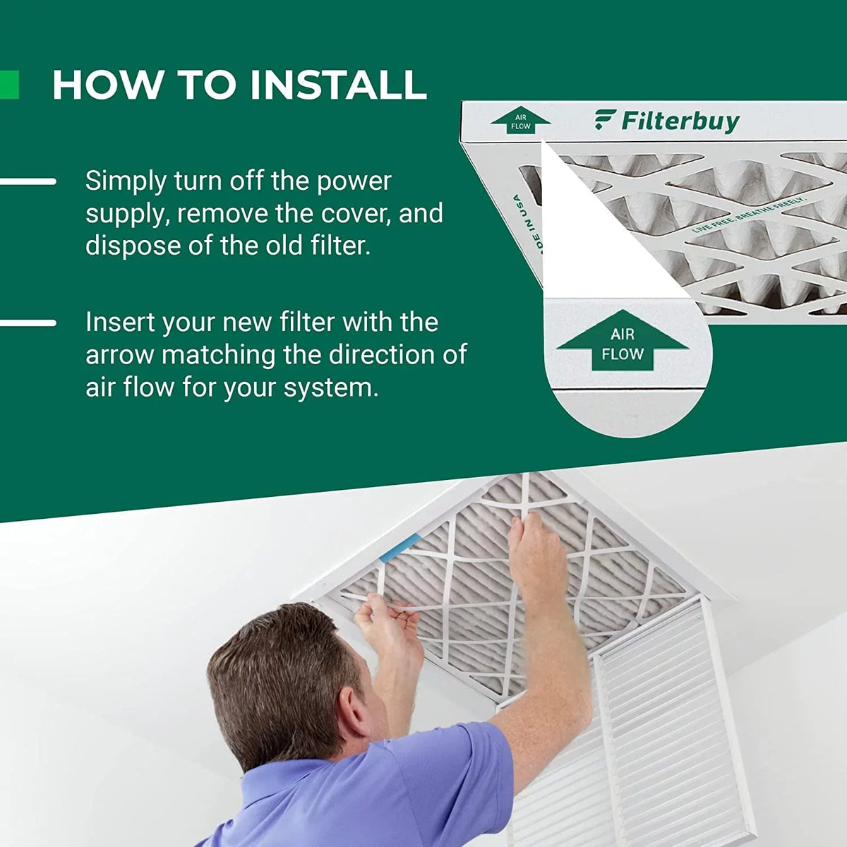 Filterbuy 16x21x1 MERV 11 Pleated HVAC AC Furnace Air Filters (4-Pack)
