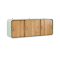 Modern Wall-Mounted Cabinet with Wood and Metal Finish