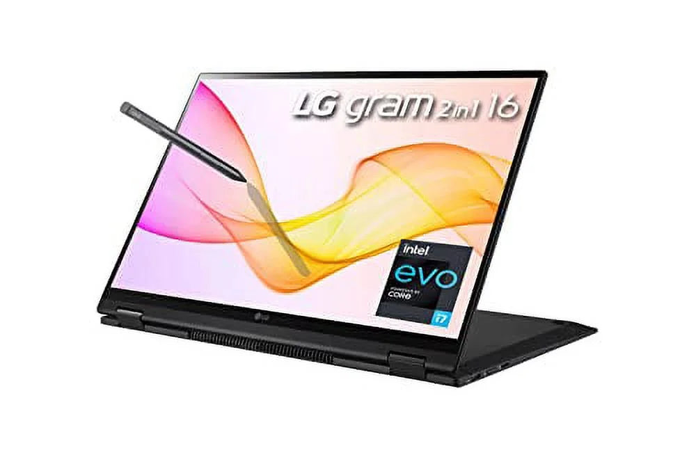 LG Gram 16" 2-in-1 Laptop 2022 | Full Day Battery | WQXGA IPS Touchdisplay | Intel EVO PLatitudeform i7-1165G7 | 16GB RAM 512GB NVMe SSD | Iris Xe Graphics Backlit KB WiFi 6 | Win 10 Pro | Pen
