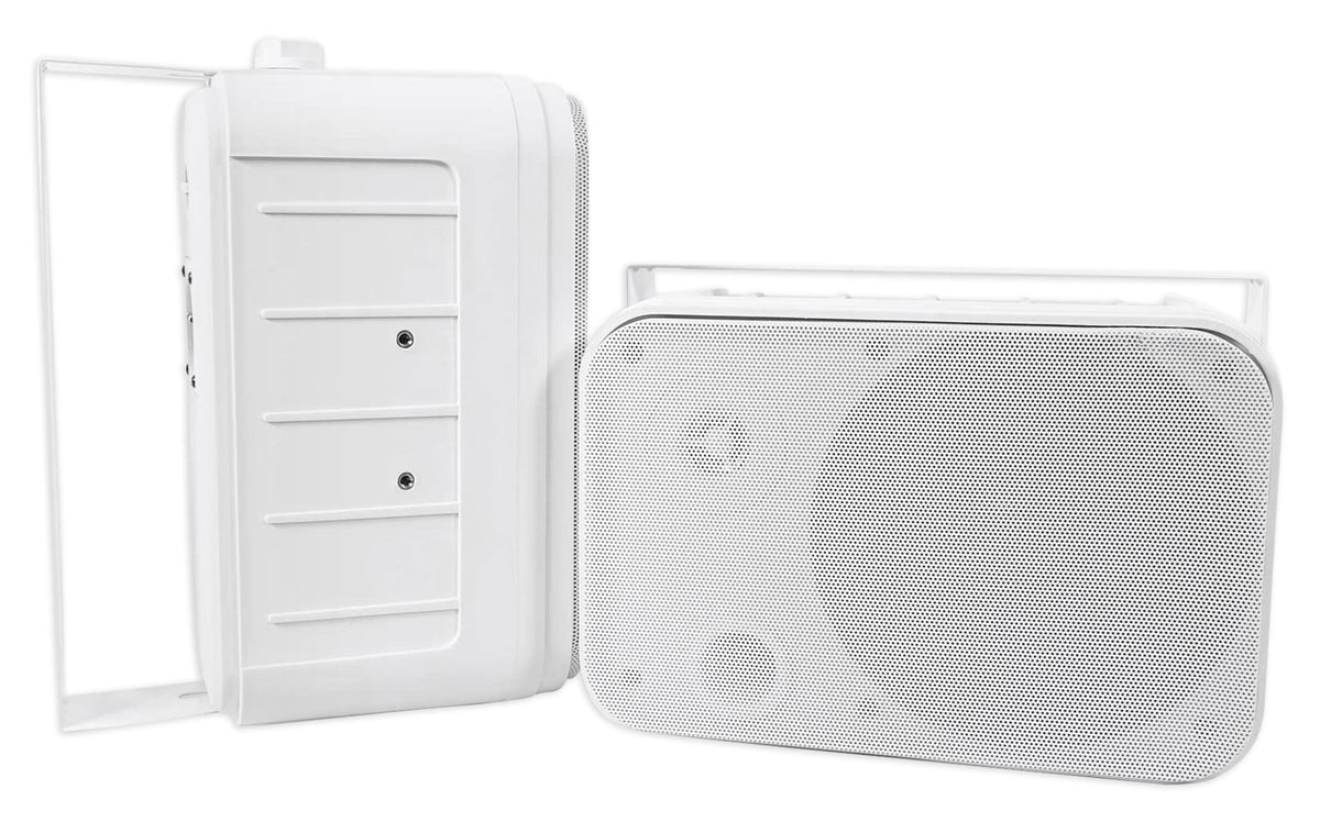 2) Rockville 65S-8 6.5" Outdoor Patio Backyard Garden Speakers+Swivel Brackets