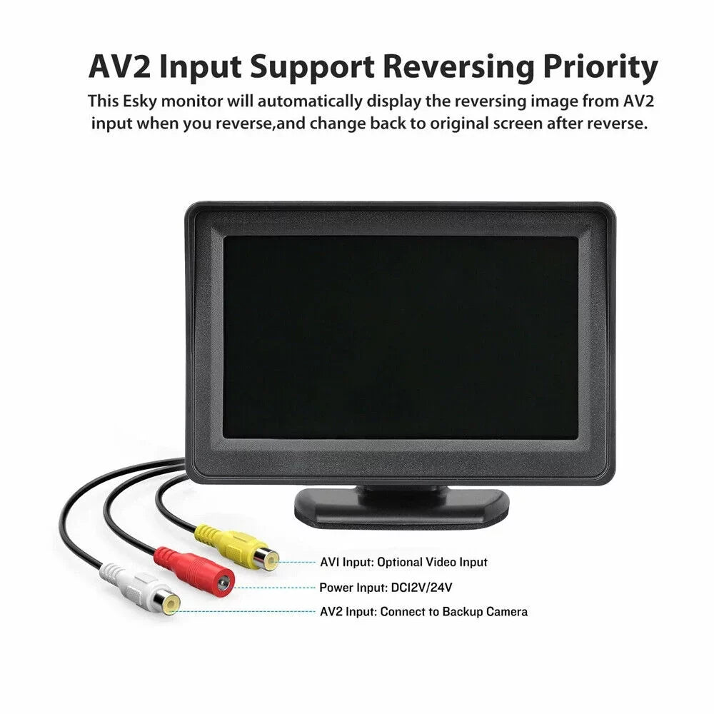 Wireless Car Backup Camera Rear View HD Parking System Night Vision+ 4.3 Monitor