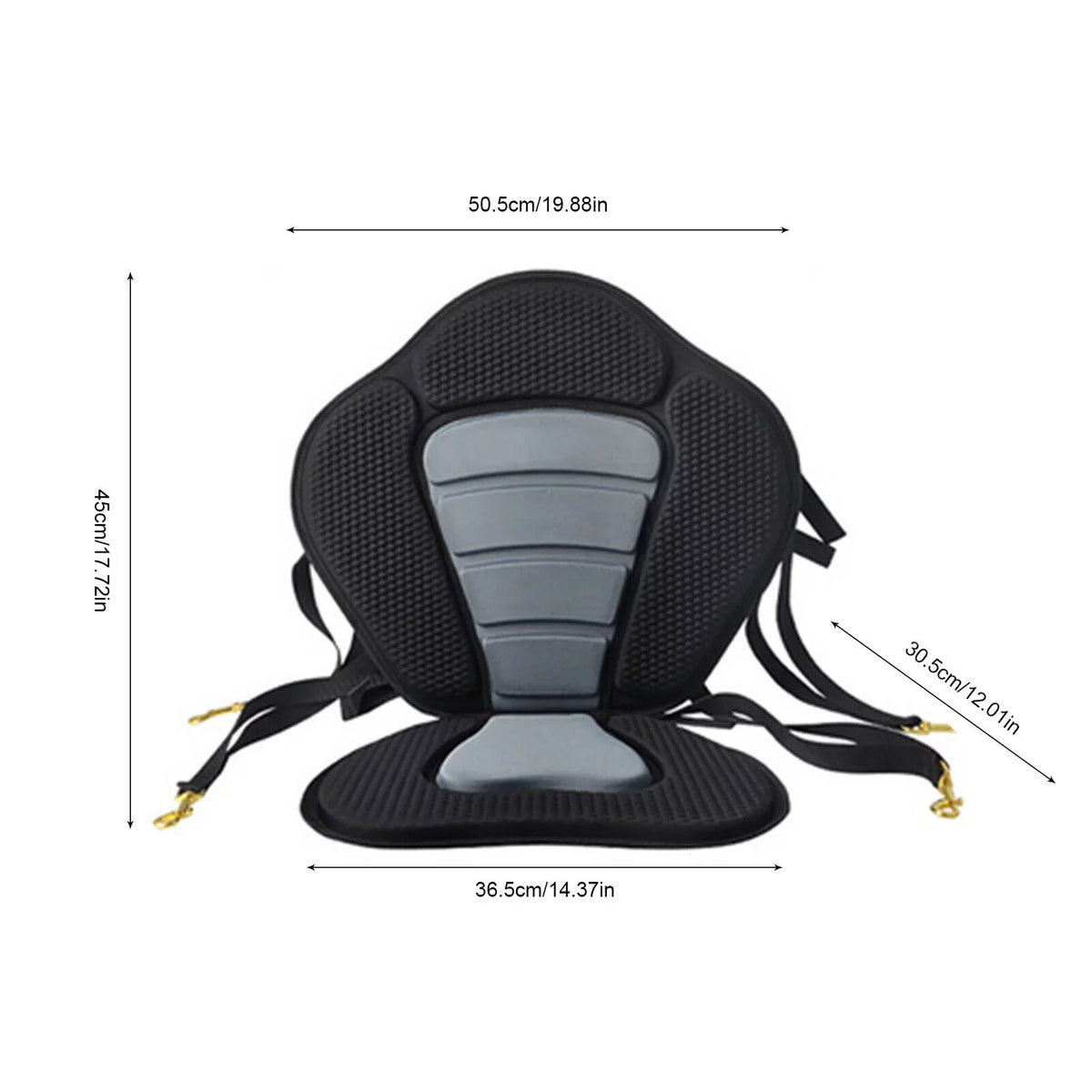 Adjustable Padded Kayak Seat Detachable Backpack Bag Canoe Backrest Storage Kayak Seat Deluxe Padded Boat Seat with Storage Bag Adjustable for Kayaking, Canoeing, Drifting, Rafting, Fishing