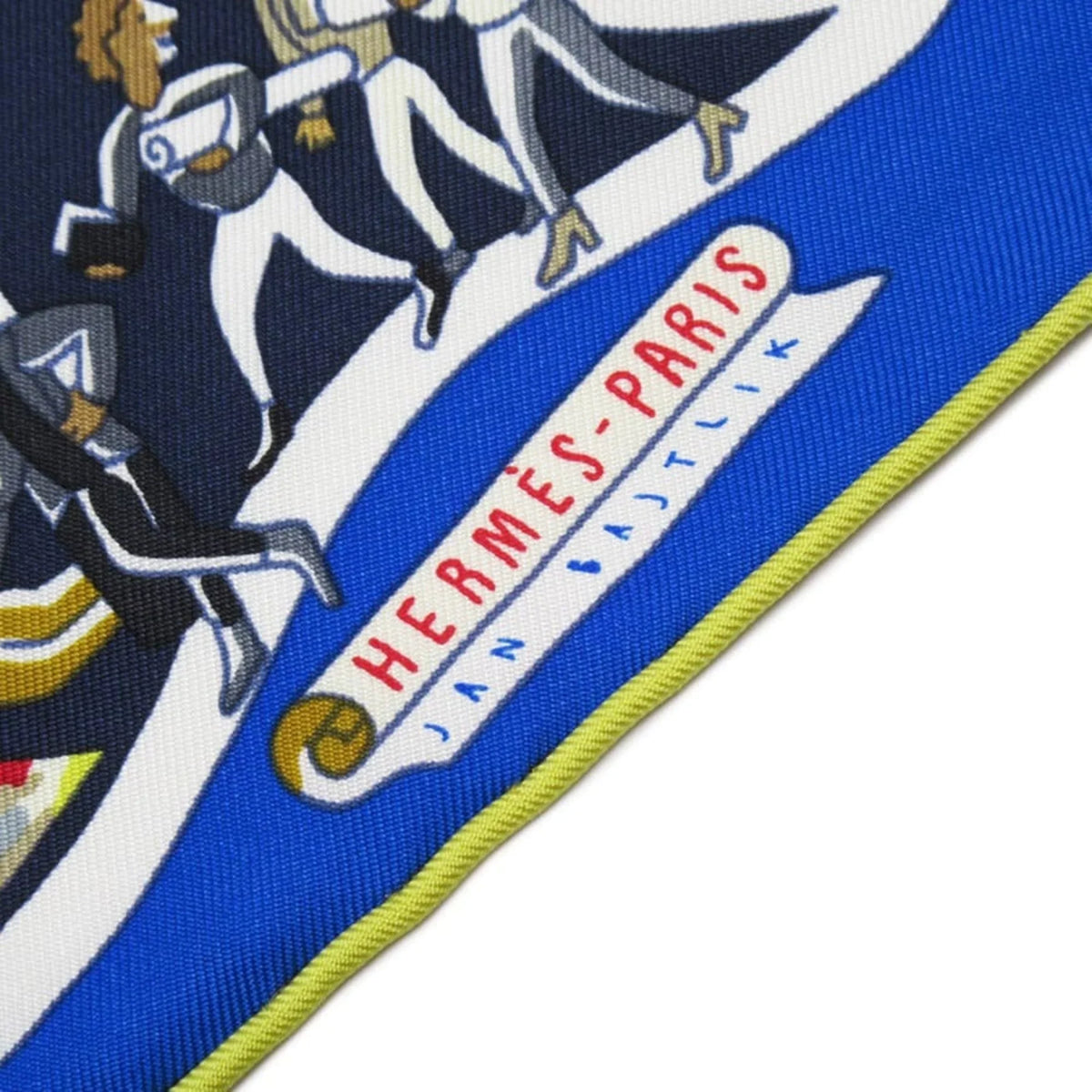 Pre-Owned Hermes HERMES Scarf Carre 90 EXPOSITION UNIVERSELL World Exposition Blue Series 100% Silk (Like New)