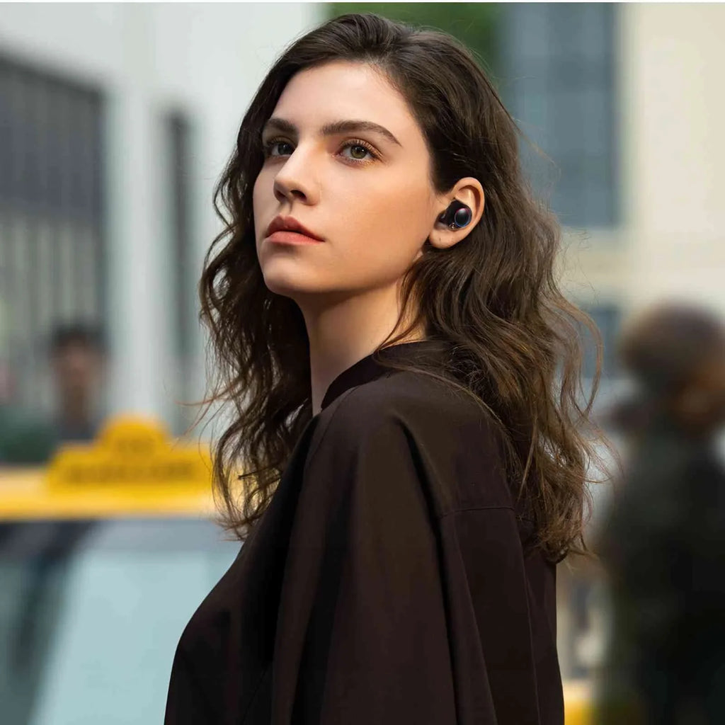 UrbanX True Wireless Bluetooth Earbuds + Charging Case, Black, Dual Connect, IPX5 Water Resistance, Bluetooth 5.2 Connection, Balanced, Bass Boost Compatible with  Z6 Pro
