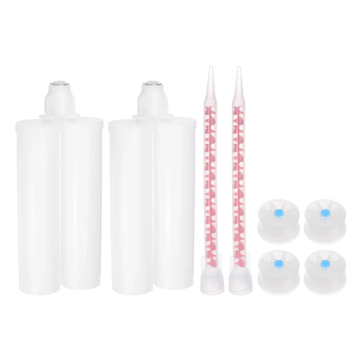 Uxcell 2Pack Epoxy Gun Adhesive Cartridge, Plastic Dual Glue Cartridge with Mixing Tube for 400ml/13.5oz 1:1