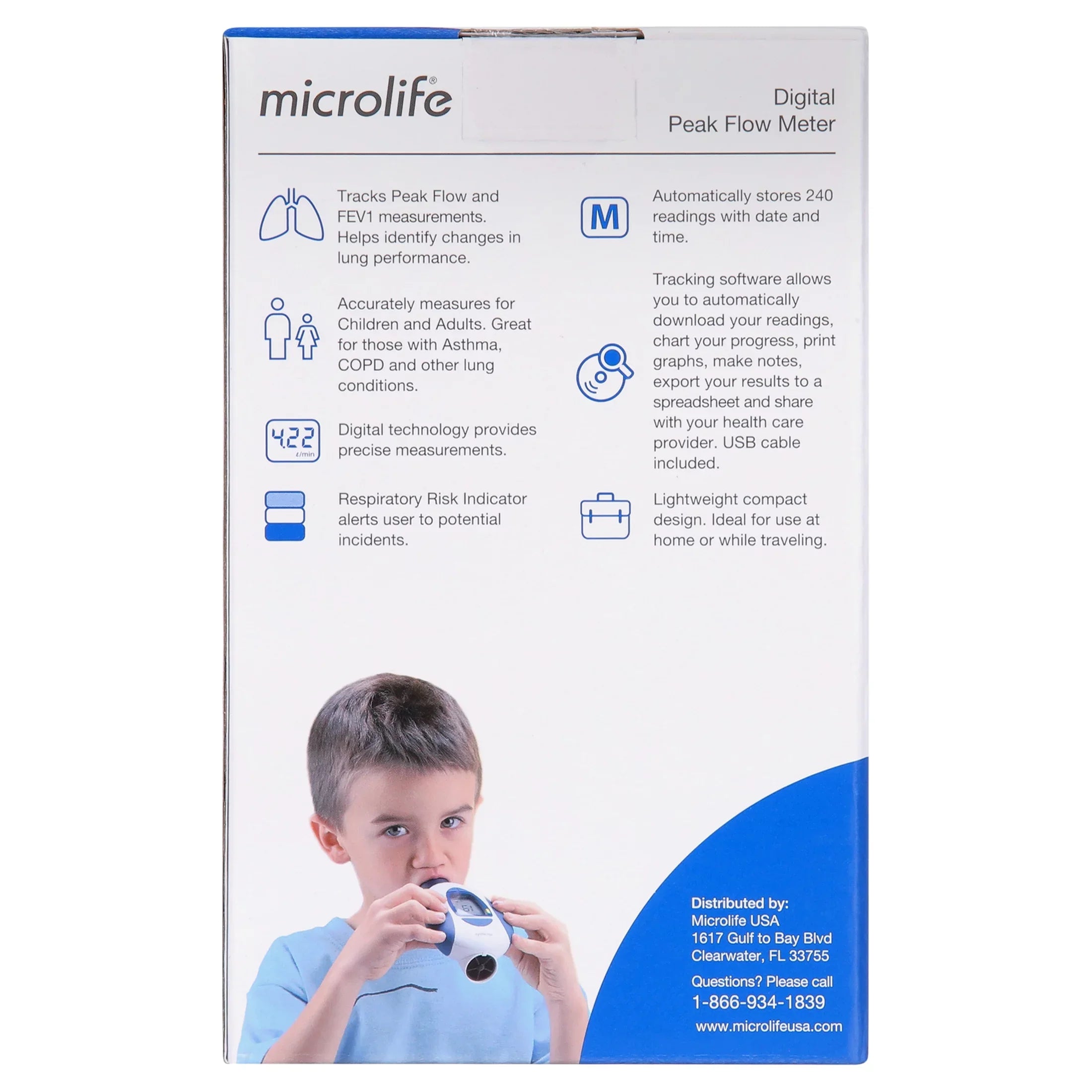 Microlife PF100 Digital Peak Flow & FEV1 Meter
