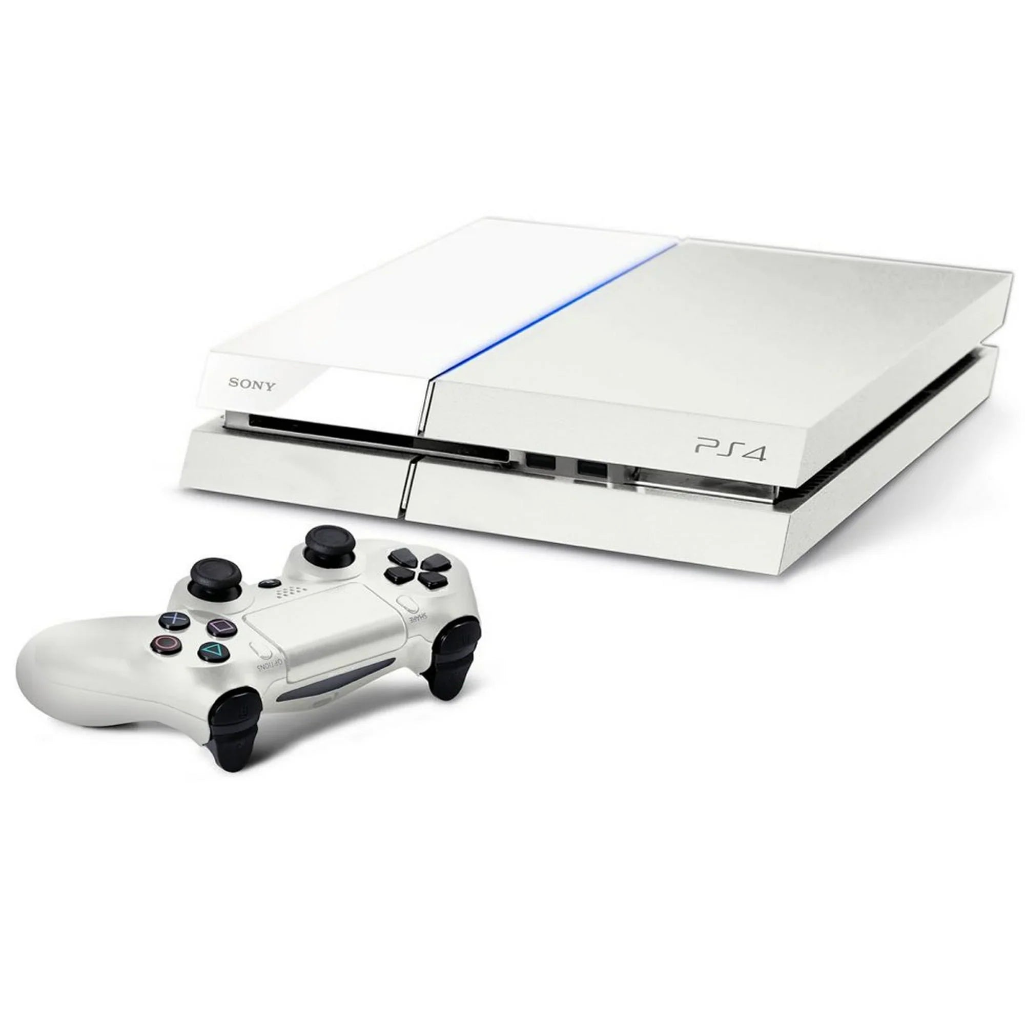 PlayStation 4 500GB Gaming Console White HDMI Cable with BOLT AXTION Cleaning Kit Bundle Like New
