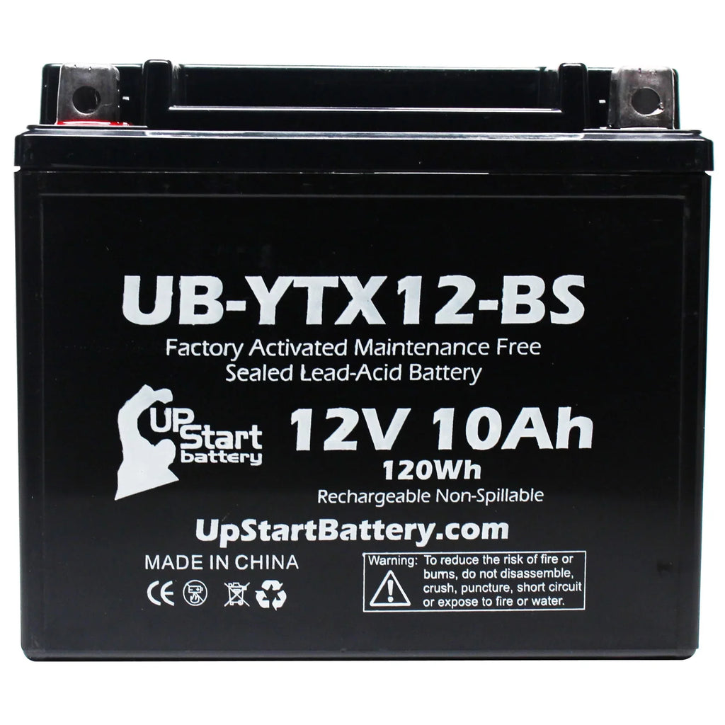 UpStart Battery Replacement 2001 Suzuki GSX-R1000 1000 CC Factory Activated, Maintenance Free, Motorcycle Battery - 12V, 10Ah, UB-YTX12-BS