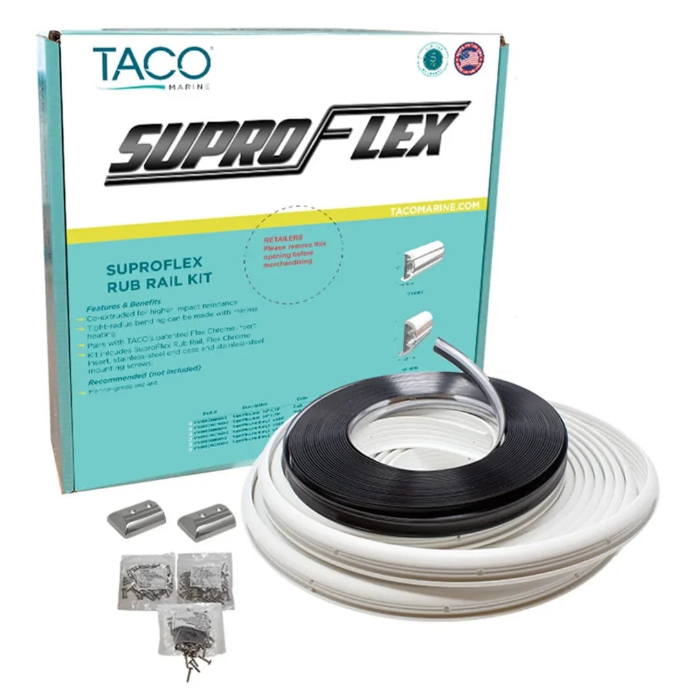 TACO Marine V11-9960BBK60-2 SuproFlex Rub Rail Kit - 60' x 1-19/32" x 25/32", Black