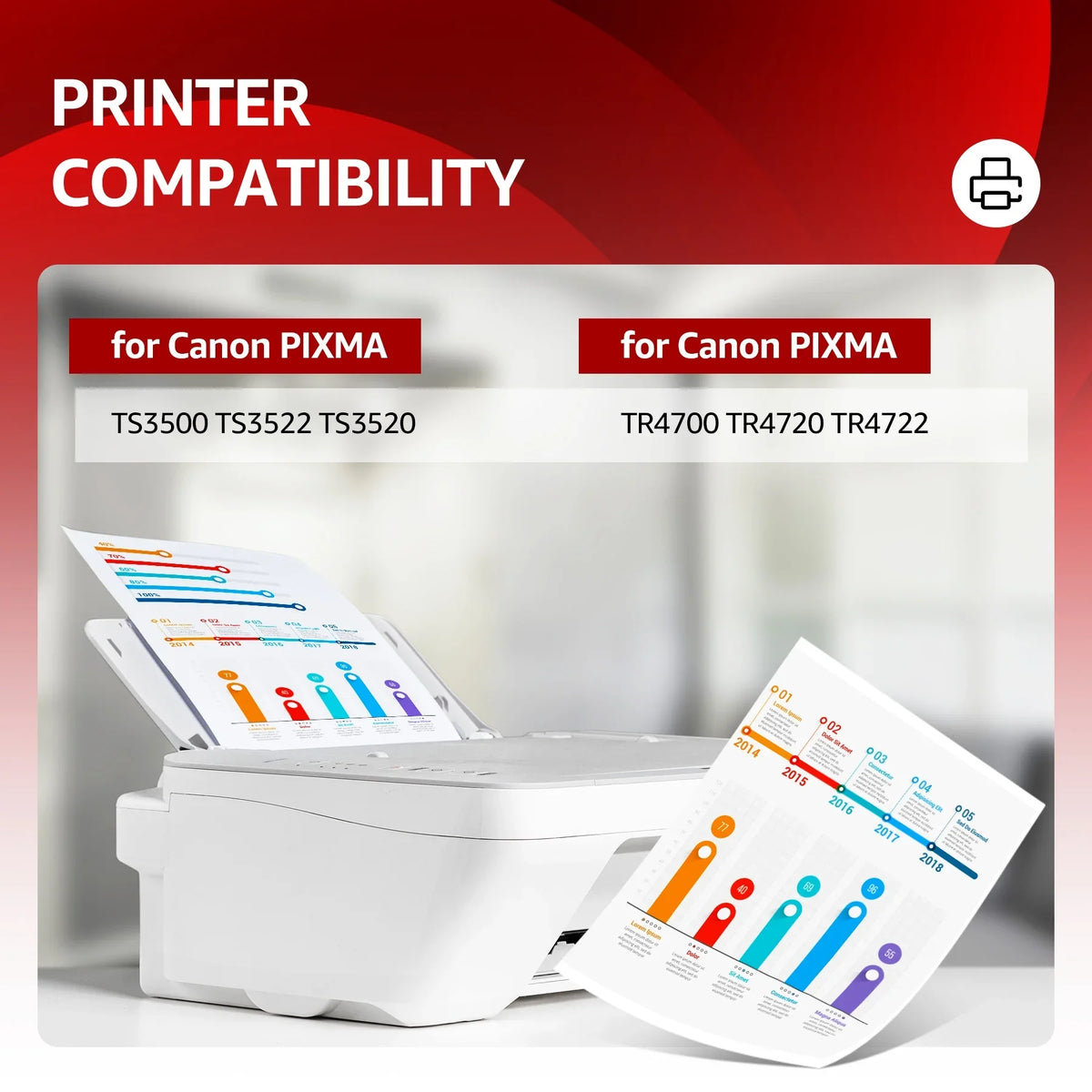 PG-275XL Black Ink Cartridge for  PG-275/CL-276 Ink Cartridge Black and Color Multi Pack use with  PIXMA TS3500 TS3520 TS3522 TR4720 TR4700 Printers(Black, 2 Pack)
