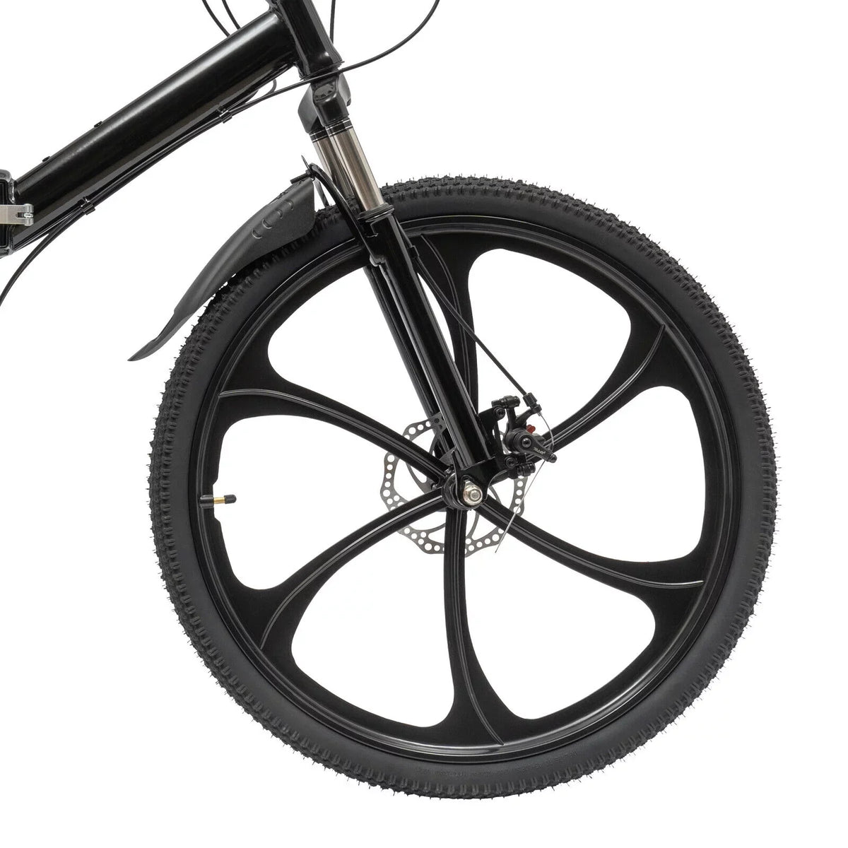 Miumaeov 26" Black Adult Folding Bike 21-Speed Shifter Folding City Bike Light Weight Carbon Steel Camping Bicycle Max Loading 150kg/330lbs