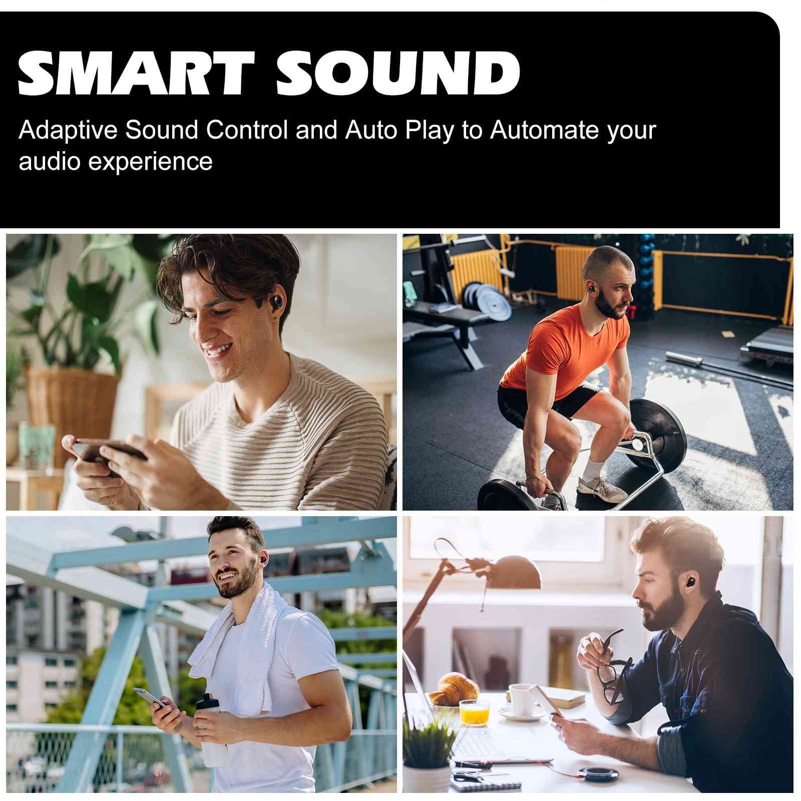 UrbanX True Wireless Bluetooth Earbuds + Charging Case, Black, Dual Connect, IPX5 Water Resistance, Bluetooth 5.2 Connection, Balanced, Bass Boost Compatible with  Z6 Pro