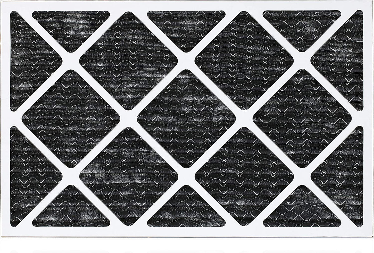 Filterbuy 10x24x1 MERV 8 Odor Eliminator Pleated HVAC AC Furnace Air Filters with Activated Carbon (5-Pack)
