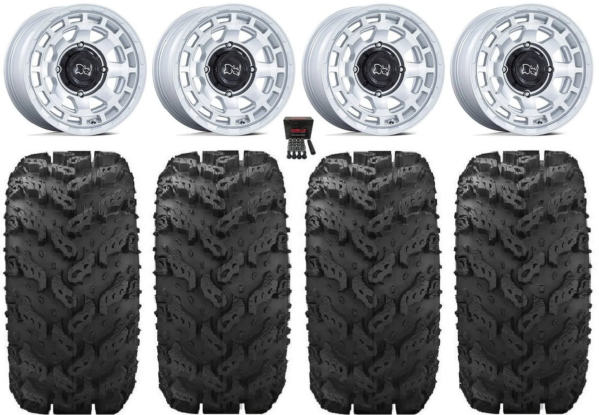Black Rhino Chamber 14" Wheels Si 28" Reptile Tires Yamaha Viking Wolverine YXZ1000R CFMoto ZForce 950 UForce 1000