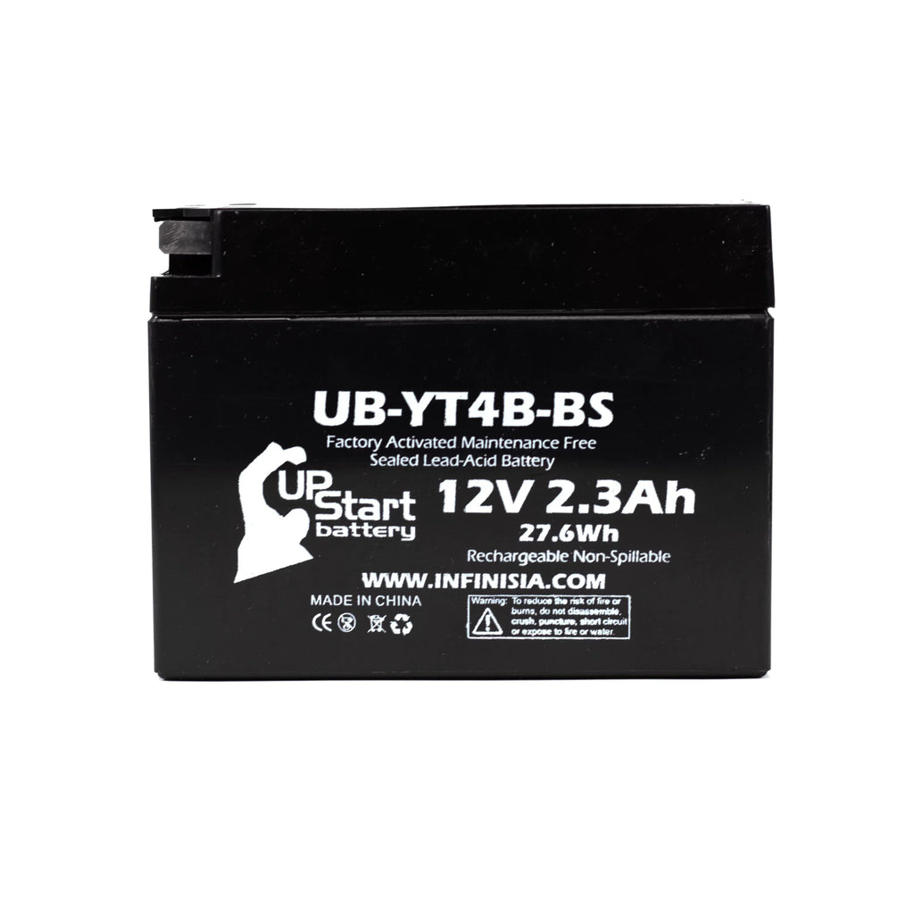 3 Pack - YT4B-BS Battery Replacement for (2.3Ah, 12v, Sealed) Factory Activated, Maintenance Free Battery - Compatible with 2015 Yamaha SR400, 2008 Suzuki DR-Z70, 2009 Suzuki DR-Z70