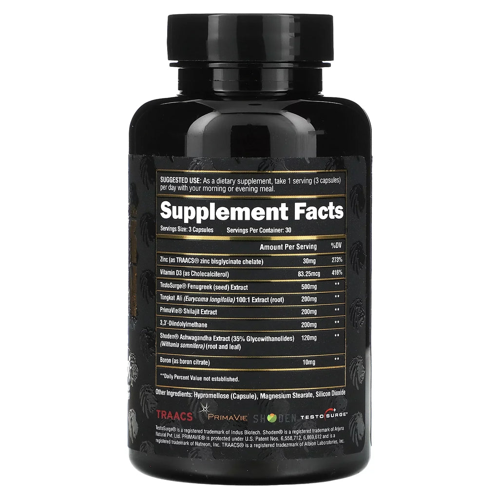 Alpha Lion Test, All Natural Male Hormone Optimization, Boost Energy, Drive, Premium Ingredients (90 Capsules)