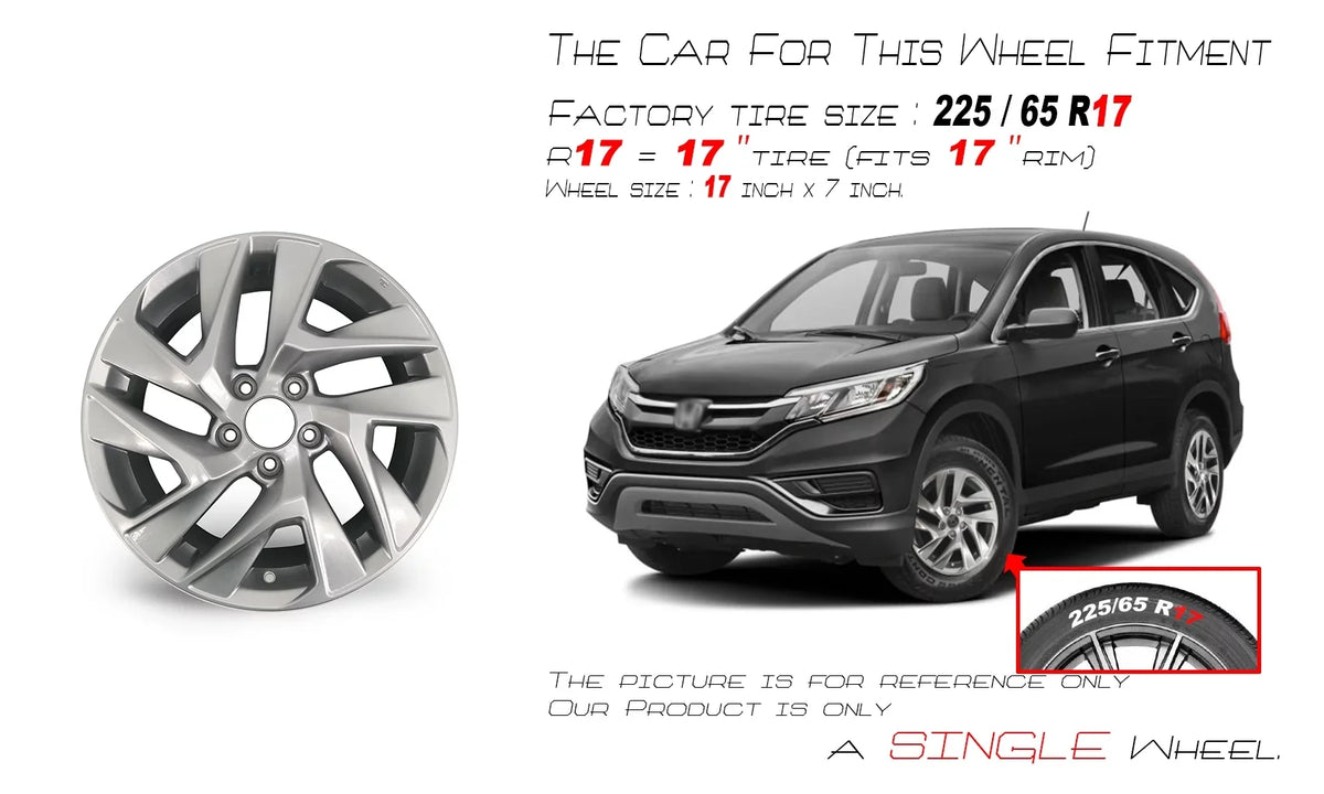 Velospinner Alloy 17" x 7" Automotive Rim Brand New Single Silver Wheel for Honda CR-V 2015, 2016 Twisted spoke OEM Quality Replacement 64069A