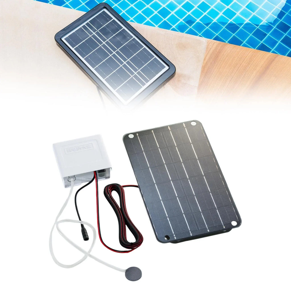 koolsoo Solar Air Pump,Aquarium Air Pump Oxygenator Silent Eco Friendly,6V Solar Pond Aerator Solar Powered Pond Pump for Hydroponics